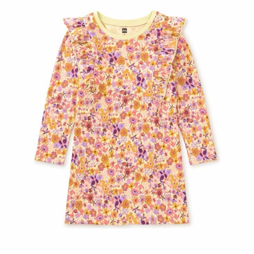 Tea Collection X Maisonette
Ruffle Sleeve A-Line Dress, Hand Painted Wildflowers
